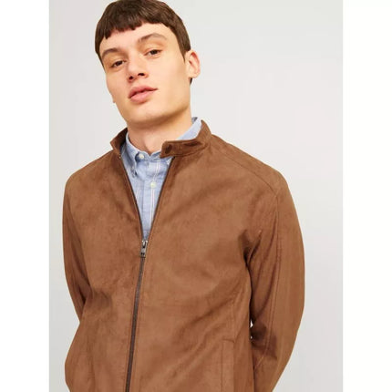 Jack&Jones JJEDYLAN CLEAN JACKET NOOS 12261197 Konjako spalvos sintetinio zomšo striukė