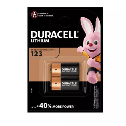 CR123 DURACELL baterija pakuotėje po 2 vnt. kaina už pakuotę
