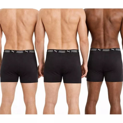 Puma Men's Boxer Briefs Long 3-Pack Black Comfortable