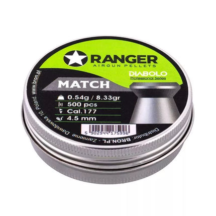4.5 mm RANGER Diabolo Professional Match flat pellets 500 pcs 0.54 g