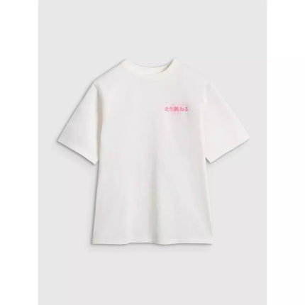 Oversized T-shirt with print for girls 4F 4FJRAW25TTSHF2935-11S