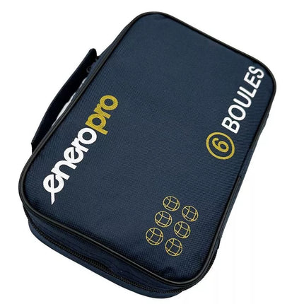 6-PIECE PETANQUE BALLS - BLACK BOULE, ENERO PRO COVER
