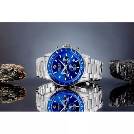 Men's Watch Giewont Chronograph Sapphire Silver Blue GW3520-B3