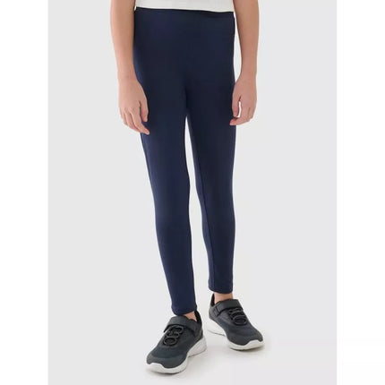 Girls' knitted leggings 4F 4FJWMM00TTIGF220-31S