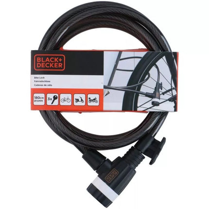 Dviračio užraktas su trosiniu užraktu 10x1800mm su rankena BLACK+DECKER