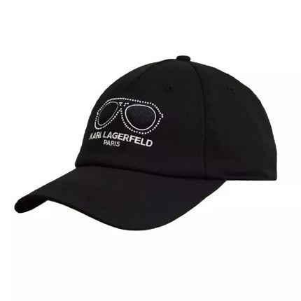 Karl Lagerfeld Paris kepuraitė su dirželiu galinėje dalyje, akiniai Juoda - L5WH7946 blk