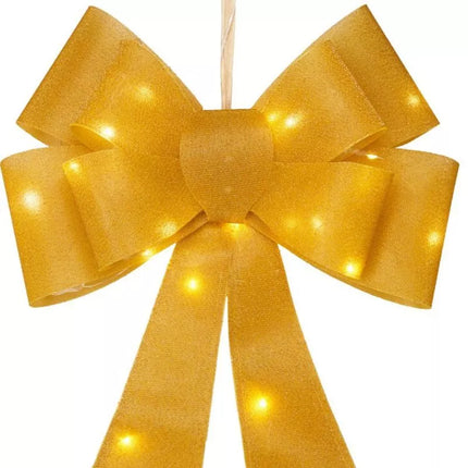 Dekoratyvinis kaspinas 60 cm auksinis 25 LED