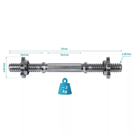 SHORT BAR 35 CM + ENERO FIT CLAMPS Ø28MM