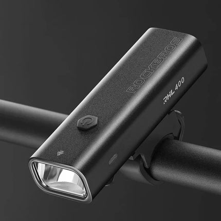 Rockbros 24310006001 Priekinis dviračio žibintas 400 lm + Micro USB laidas - USB-A - Juodas