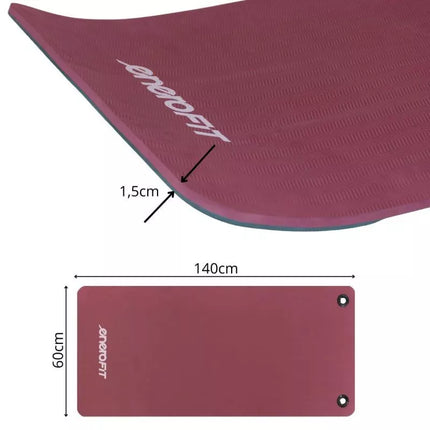 GIMNASTIKOS KILIMĖLIS SU SKYLUTĖMIS 140x60x1.5CM ENERO FIT