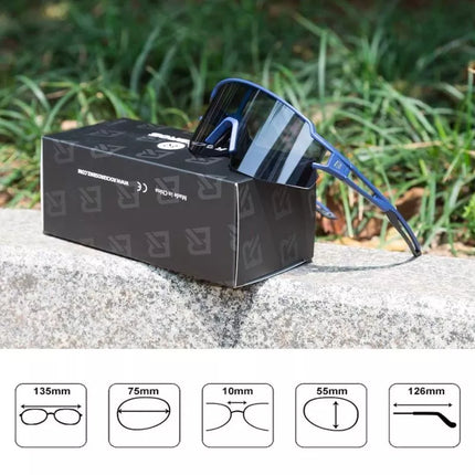 Rockbros 10174 UV400 Cycling Glasses - Blue