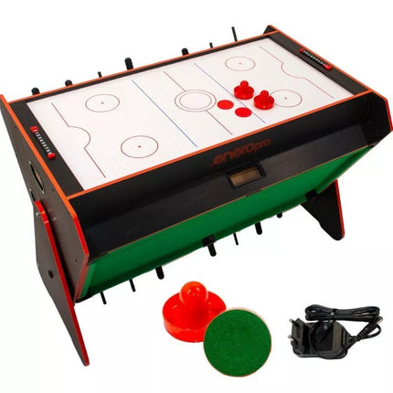 3-in-1 ROTARY GAME TABLE BILLIARDS TABLE FOOTBALL AIR HOOK-UP 121x84.5x85.3CM BLACK