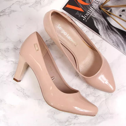 Sergio Leone W SK39J "Nude" patent leather batpinigai