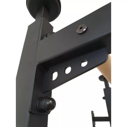GYMNASTIC WOODEN AND METAL EXTENSION WALL BAR WITH METAL HANDLE IN OAK COLOUR BENCHK 511