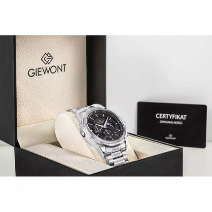 Giewont Chronograph Safyrinis Sidabrinis Vyriškas Laikrodis GW9460-B2