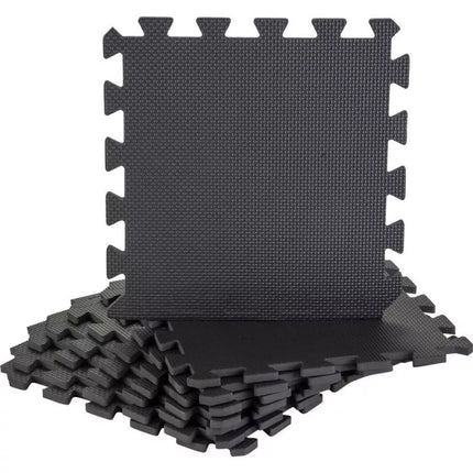PUZZLE MAT FOR FITNESS EQUIPMENT 8 PCS 30x30x0.9 CM BLACK PURE 2 IMPROVE