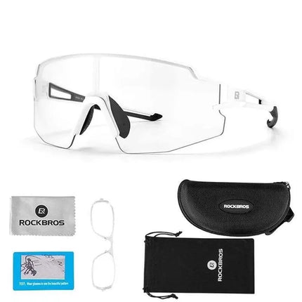 Rockbros 10172 Fotokrominiai UV400 Dviračių Akiniai - Balti