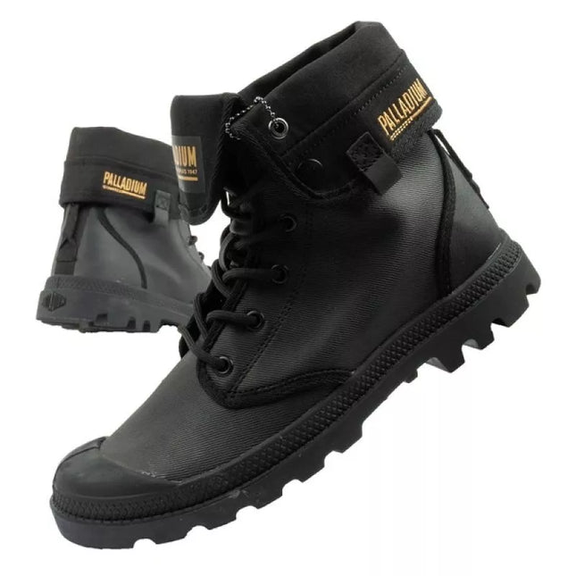 Palladium Women's Baggy Coated High Top Sneakers Fashionable Black