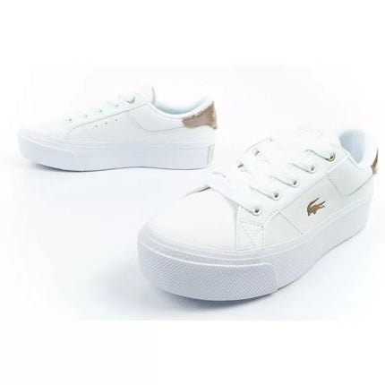 Madingi balti moteriški sportiniai bateliai Lacoste Ziane Platform 126