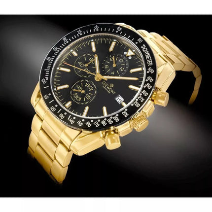 Vyriškas laikrodis Giewont Chronograph Safyro stiklas Auksas Juodas GW8720-B4