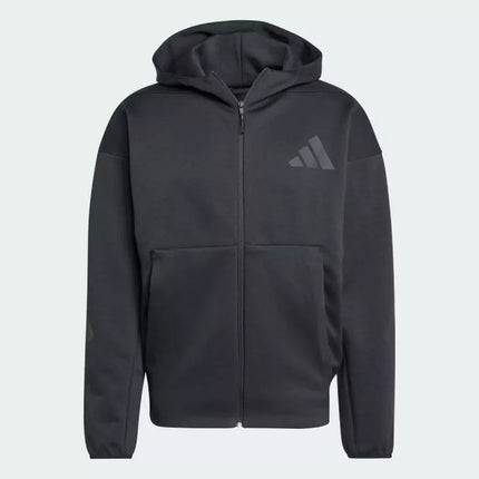 Naujas "Adidas" ZNE vyriškas juodas džemperis su gobtuvu ir pilnu užtrauktuku - JE7538
