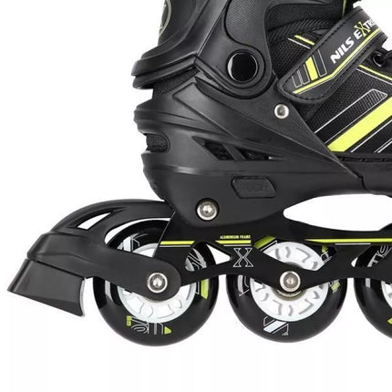NILS EXTREME NH18191 2IN1 ROLLER SKATES BLACK-LIME SIZE M (34-38) WITH REPLACEABLE HOCKEY BLADE