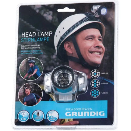GRUNDIG 7 LED turistinis žibintas ant galvos