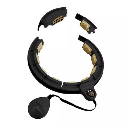 HHM13 NEW HULA HOP BLACK/GOLD WITH MAGNETS AND WEIGHT + HMS COUNTER