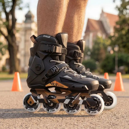 NA1601 SLALOM ROLLER SKATES SLAYD BLACK SIZE 41 NILS EXTREME
