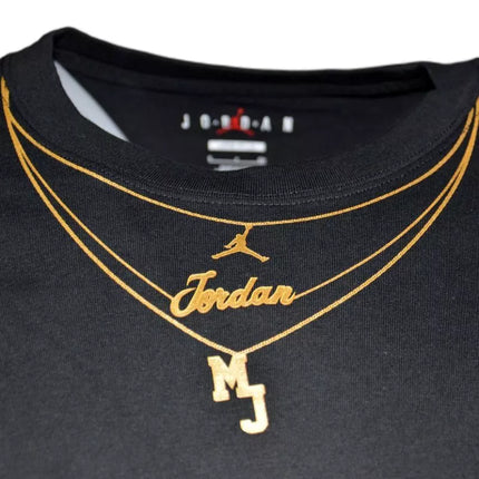 Jordan Heritage Grandinėlės Motyvo Marškinėliai Moteriški Juodi - DO5020-010