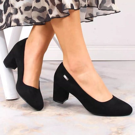 Sergio Leone W SK314D Zomšiniai bateliai su kulnu juodi