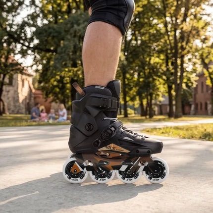 NA1601 SLALOM ROLLER SKATES SLAYD BLACK SIZE 45 NILS EXTREME