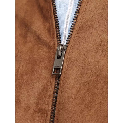 Jack&Jones JJEDYLAN CLEAN JACKET NOOS 12261197 Konjako spalvos sintetinio zomšo striukė