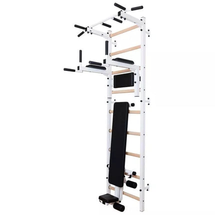 GYMNASTIC LADDER WITH A HAND BAR AND A BENCH FOR EXERCISES BENCHK 723W