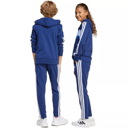 Vaikiškas adidas Seasonal Essentials Tiberio 3 juostelių terry audinio sportinis kostiumas, tamsiai mėlynas JI6035