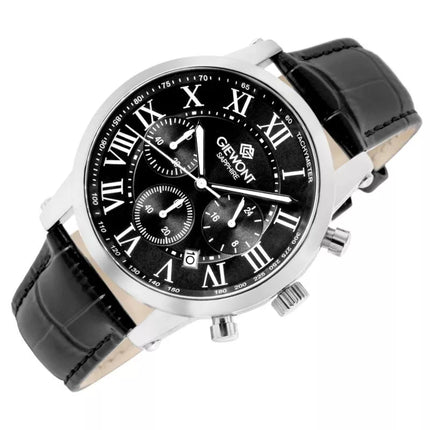 Men's Watch Giewont Chronograph Sapphire Silver Black GW6260-A2