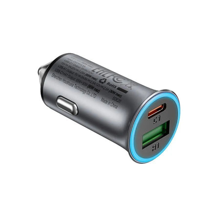 Automobilinis įkroviklis Acefast B16 95W USB-A + USB-C – pilkas