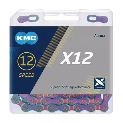 KMC Grandinė X12 126 Grandinių Aurora Mėlyna Pakuotė