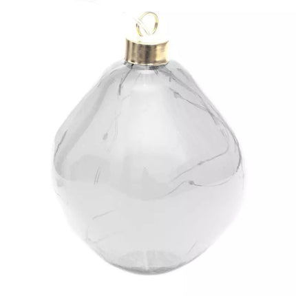 GLASS BALL MATRIX DROP LED 10CM SILVER
