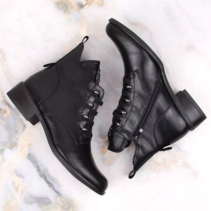 Jezzi W JEZ412A insulated flat ankle boots, black