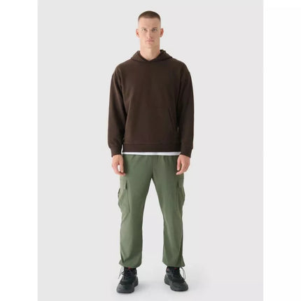 Men's sweatshirt with hood, open, 4F 4FWAW24TSWSM1310-80S