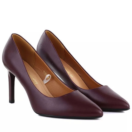 Burgundy spic pumps Sergio Leone 1339