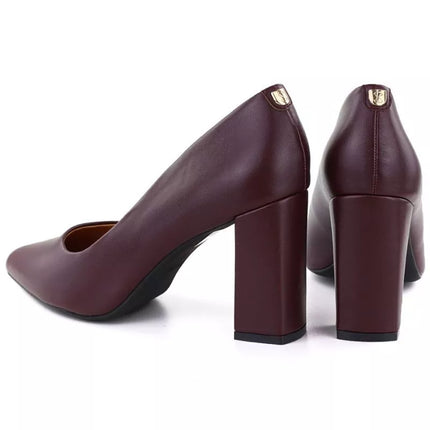 Burgundy suede pointed toe pumps Sergio Leone PB216