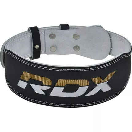 4" GOLD LEATHER BODYBUILDING BELT FOR EXERCISES - RDX S