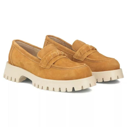 Women's leather suede brogues, camel, Filippo DP7554