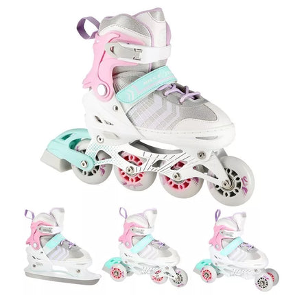 NH18192 4in1 PINK SIZE S(29-33) ROLLER SKATING WITH HOCKEY SLEEVE NILS EXTREME
