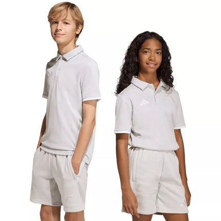 adidas Entrada 26 Polo šviesiai pilki vaikiški marškinėliai JZ6628
