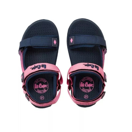 Lee Cooper children's shoes girls velcro sandals for summer beach navy blue pink