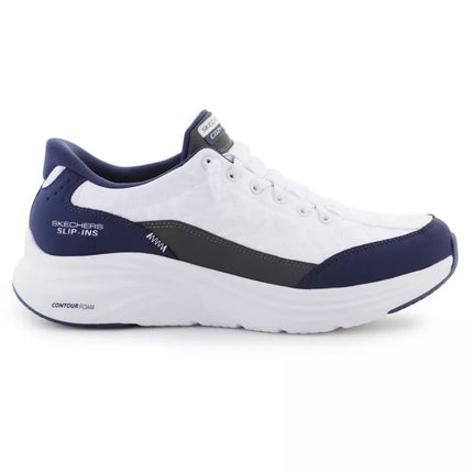 Skechers Slip-ins: Kontūrinis putplastis - Jaukus prigludimas 232619-WNV Balti/Tamsiai mėlyni