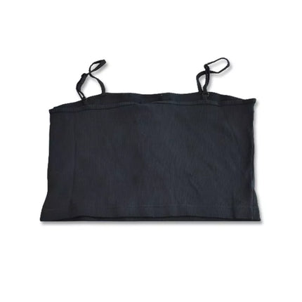 Nike Sportswear Essential Rib Crop Top Moteriškas Juodas/Baltas - DM6737-010
